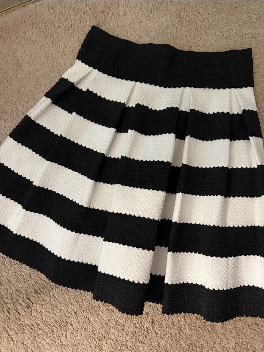 Sugarlips Black and White Striped Skater Skirt
